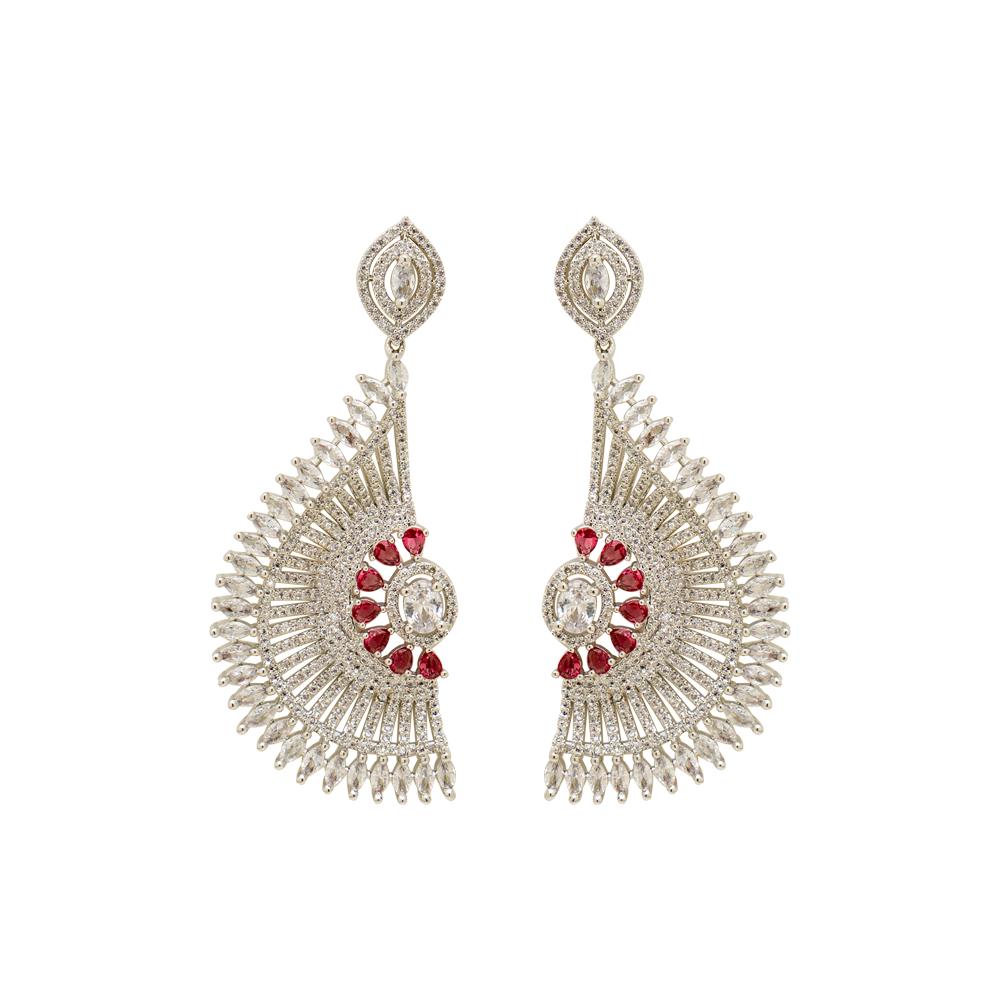 Gold plated CZ Stone Studded Drop Earrings