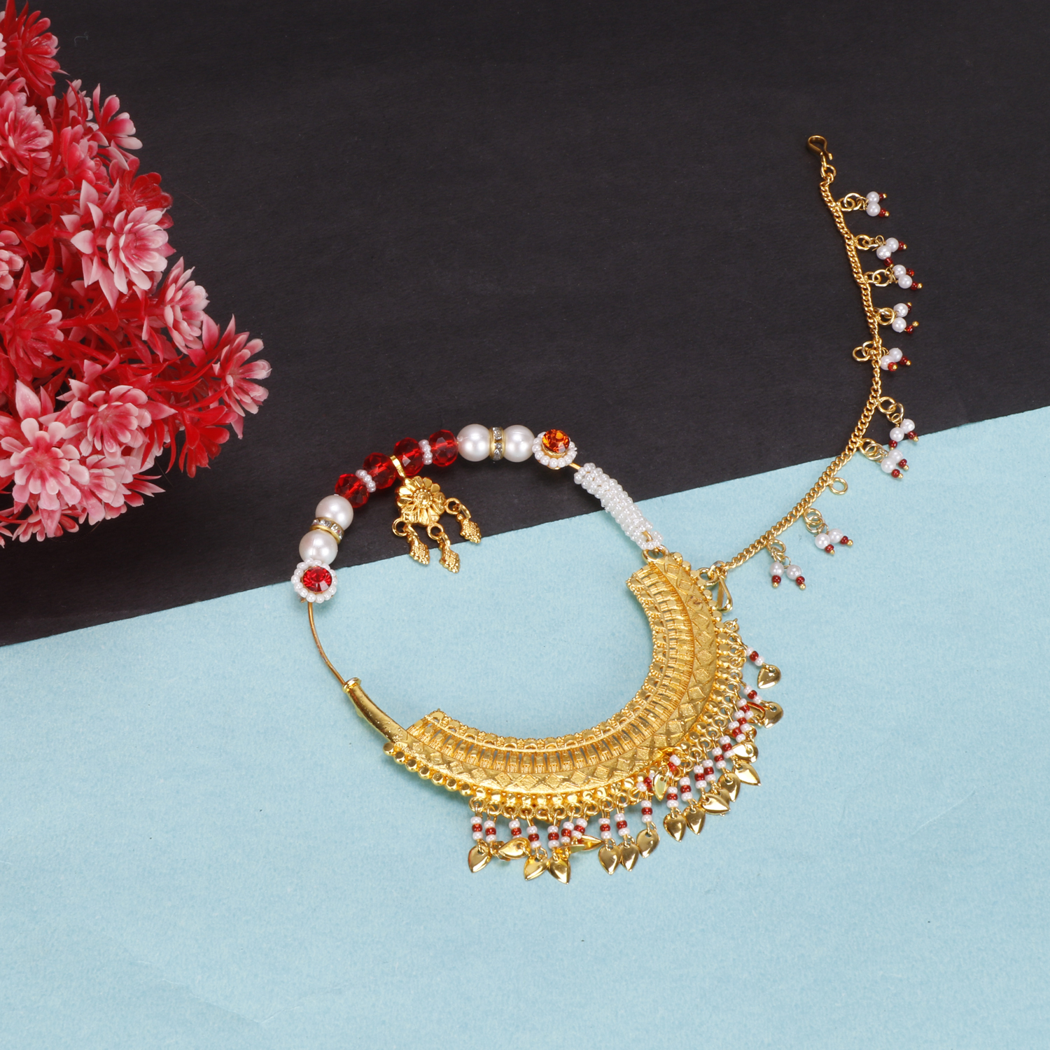 OZ Jewels Gold-Plated Beautiful Uttarakhand Pahadi & Garhwal Nath